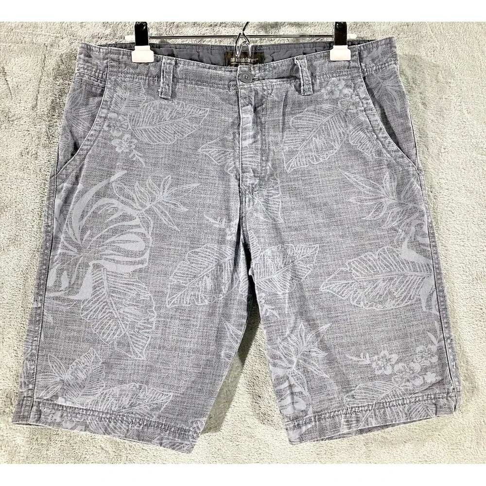 No Boundaries Chino Shorts Men's Size 36 Style NM15300T Grey Floral‎